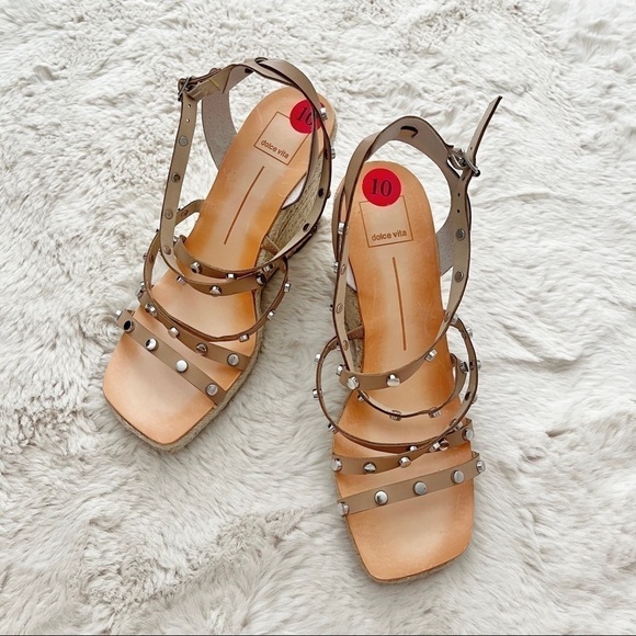 DOLCE VITA | NWOT Marrio Studded Espadrille Wedge Sandals Size 10 - Picture 2 of 11